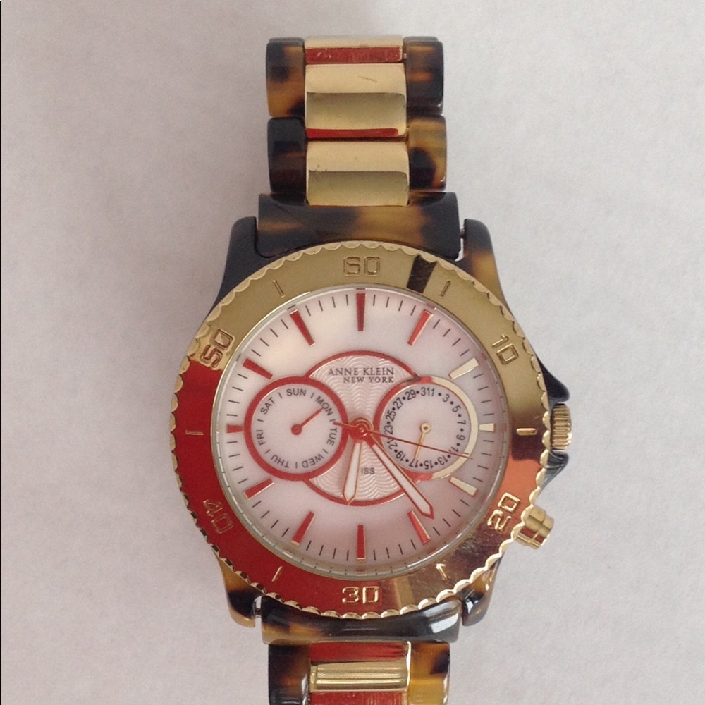 ANNE KLEIN tortishell watch